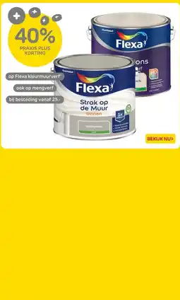 Praxis op Flexa kleurmuurverf ook op mengverf aanbieding