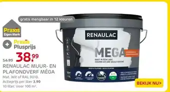 Praxis RENAULAC MUUR- EN PLAFONDVERF MÉGA aanbieding