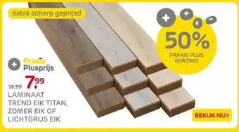 Praxis LAMINAAT TREND EIK TITAN, ZOMER EIK OF LICHTGRIJS EIK aanbieding
