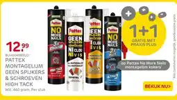 Praxis PATTEX MONTAGELIJM GEEN SPIJKERS & SCHROEVEN HIGH TACK aanbieding