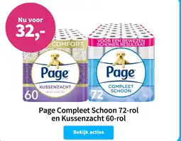 Plein.nl Page Compleet Schoon 72-rol en Kussenzacht 60-rol aanbieding