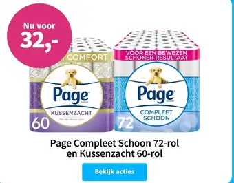 Plein.nl Page Compleet Schoon 72-rol en Kussenzacht 60-rol aanbieding