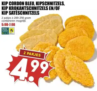 MCD Supermarkt KIP CORDON BLEU, KIPSCHNITZELS, KIP KROKANTSCHNITZELS EN/OF KIP SATÉSCHNITZELS aanbieding
