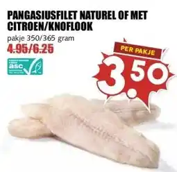 MCD Supermarkt PANGASIUSFILET NATUREL OF MET CITROEN/KNOFLOOK aanbieding