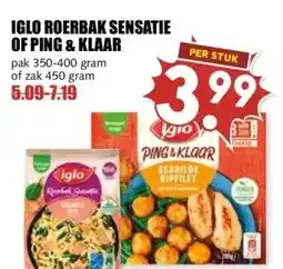 MCD Supermarkt IGLO ROERBAK SENSATIE OF PING & KLAAR aanbieding