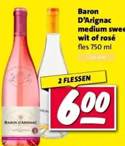 Nettorama Baron D'Arignac medium sweet wit of rosé aanbieding