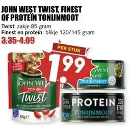 MCD Supermarkt JOHN WEST TWIST, FINEST OF PROTEÏN TONIJNMOOT aanbieding