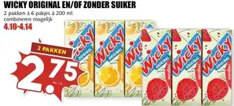 MCD Supermarkt WICKY ORIGINAL EN/OF ZONDER SUIKER aanbieding