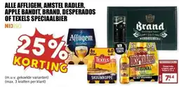 MCD Supermarkt ALLE AFFLIGEM, AMSTEL RADLER, APPLE BANDIT, BRAND, DESPERADOS OF TEXELS SPECIAALBIER aanbieding