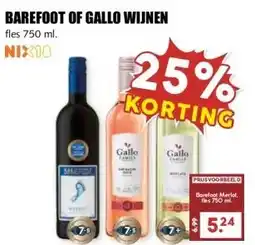 MCD Supermarkt BAREFOOT OF GALLO WIJNEN aanbieding