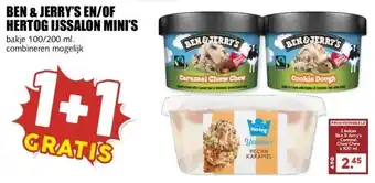 MCD Supermarkt BEN & JERRY'S EN/OF HERTOG IJSSALON MINI'S aanbieding