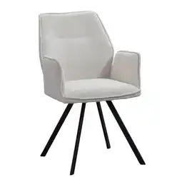 Leen Bakker Eetkamerstoel Raffy - stof - crème aanbieding