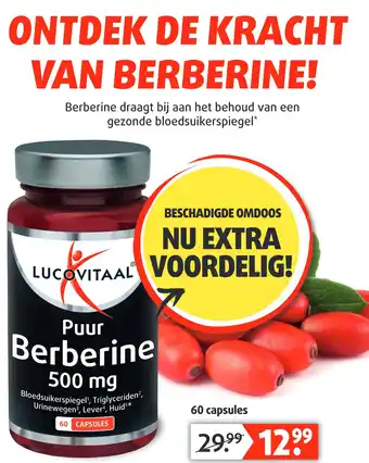 Lucovitaal Puur Berberine 500 mg aanbieding
