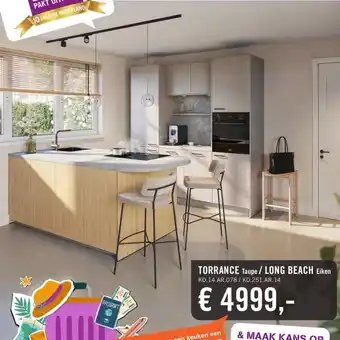 Keukendepot TORRANCE Taupe/LONG BEACH Eiken aanbieding
