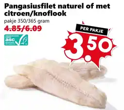 Coop Pangasiusfilet naturel of met citroen/knoflook aanbieding