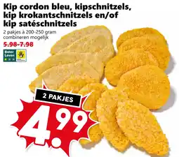 Coop Kip cordon bleu, kipschnitzels, kip krokantschnitzels en/of kip satéschnitzels aanbieding