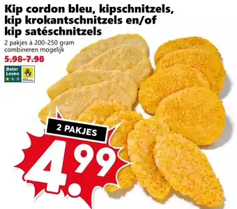 Coop Kip cordon bleu, kipschnitzels, kip krokantschnitzels en/of kip satéschnitzels aanbieding