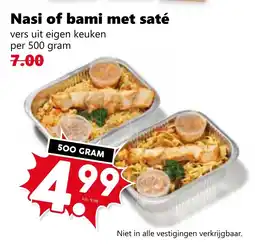 Coop Nasi of bami met saté aanbieding