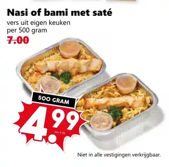 Coop Nasi of bami met saté aanbieding