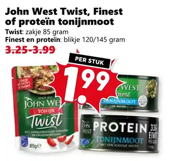 Coop John West Twist, Finest of protein tonijnmoot aanbieding