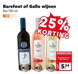 Coop Barefoot of Gallo wijnen aanbieding