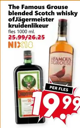 Coop The Famous Grouse blended Scotch whisky of Jägermeister kruidenlikeur aanbieding