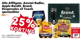 Coop Alle Affligem, Amstel Radler, Apple Bandit, Brand, Desperados of Texels speciaalbier aanbieding