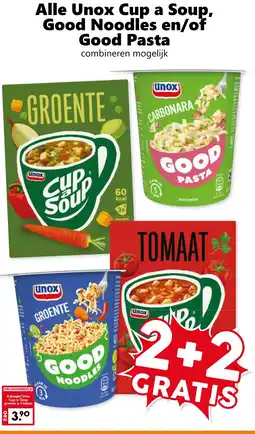 Coop Alle Unox Cup a Soup, Good Noodles en/of Good Pasta aanbieding