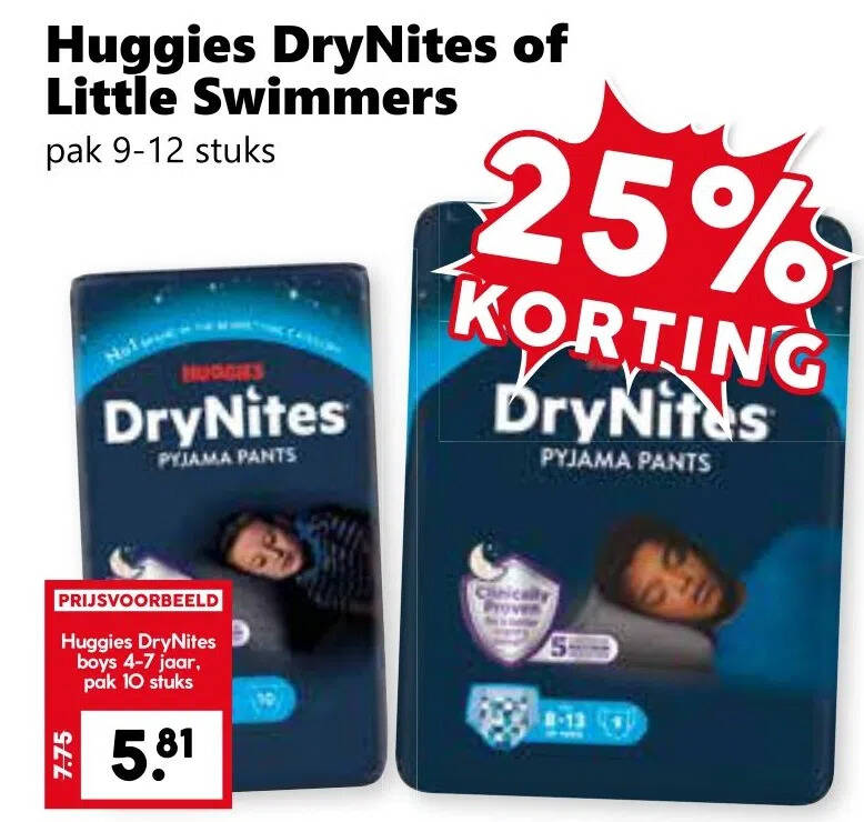 Huggies Drynites Pyjamabroekjes Boys Aanbieding bij Trekpleister