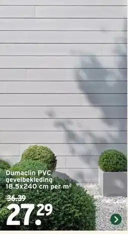 GAMMA Dumaclin PVC gevelbekleding 18,5x240 cm grijs, 2.66m² per pak aanbieding
