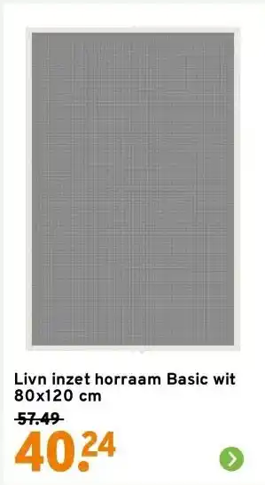 GAMMA Livn inzet horraam Basic wit 80x120 cm aanbieding