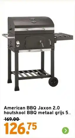 GAMMA American BBQ Jaxon 2.0 houtskool BBQ metaal grijs 57 x 42 cm aanbieding