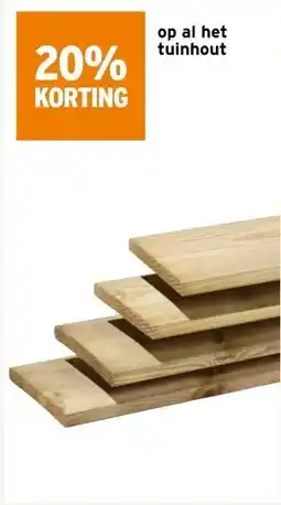 GAMMA 20% KORTING op al het tuinhout aanbieding