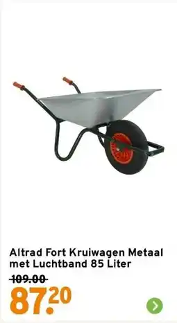GAMMA Altrad Fort Kruiwagen Metaal met Luchtband 85 Liter aanbieding
