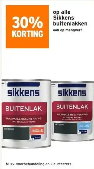 GAMMA 30% KORTING op alle Sikkens buitenlakken ook op mengverf aanbieding