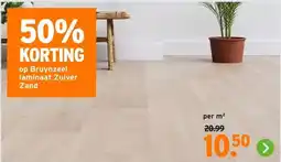 GAMMA 50% KORTING op Bruynzeel laminaat Zuiver Zand aanbieding