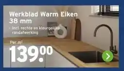 GAMMA Werkblad Warm Eiken 38 mm aanbieding