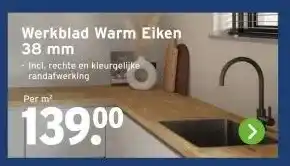 GAMMA Werkblad Warm Eiken 38 mm aanbieding