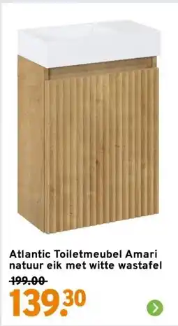 GAMMA Atlantic Toiletmeubel Amari natuur eik met witte wastafel aanbieding