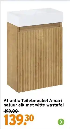 GAMMA Atlantic Toiletmeubel Amari natuur eik met witte wastafel aanbieding