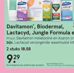 Etos Davitamon*, Biodermal, Lactacyd, Jungle Formula en Azaron* aanbieding