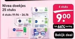 Etos Nivea doekjes 25 stuks aanbieding