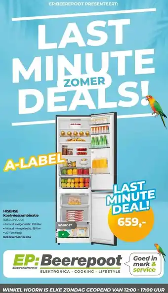 EP Beerepoot HISENSE Koelvriescombinatie (RB440N4AFA) aanbieding