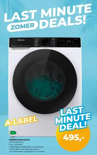 EP Beerepoot HISENSE Wasmachine (WFSV943BW/BLX) aanbieding