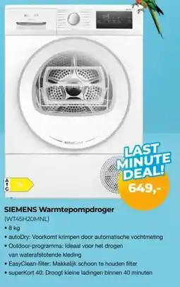 EP Beerepoot SIEMENS Warmtepompdroger (WT45H20MNL) aanbieding