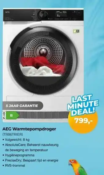 EP Beerepoot AEG Warmtepompdroger (TR86TRIER) aanbieding