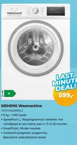 EP Beerepoot SIEMENS Wasmachine (WM14N299NL) aanbieding