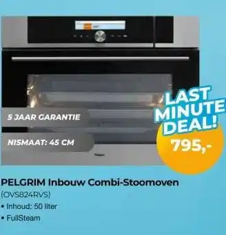 EP Beerepoot PELGRIM Inbouw Combi-Stoomoven (OVS824RVS) aanbieding