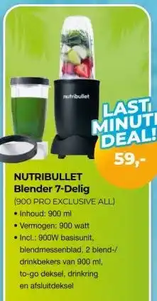 EP Beerepoot NUTRIBULLET Blender 7-Delig (900 PRO EXCLUSIVE ALL) aanbieding