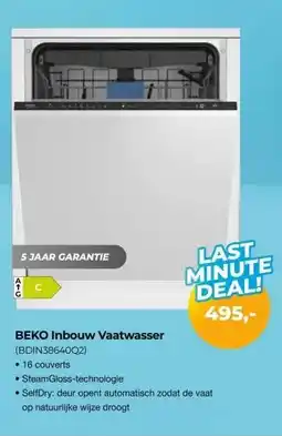 EP Beerepoot BEKO Inbouw Vaatwasser (BDIN3864002) aanbieding